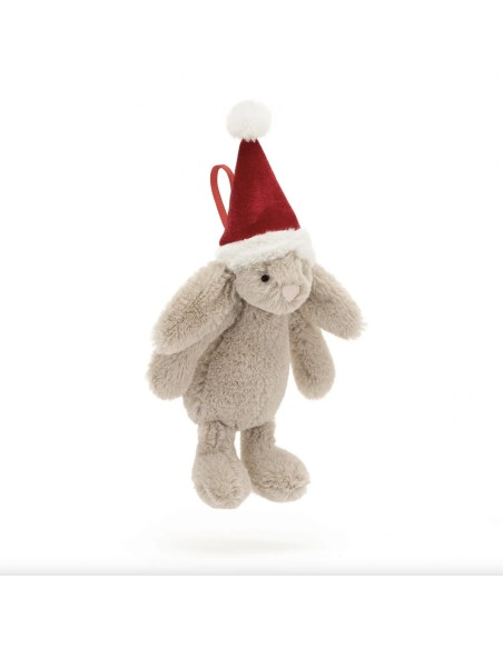Peluche mini lapin de Noël à accrocher - Jellycat