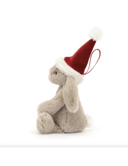 Peluche mini lapin de Noël à accrocher - Jellycat
