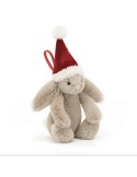 Peluche mini lapin de Noël à accrocher - Jellycat