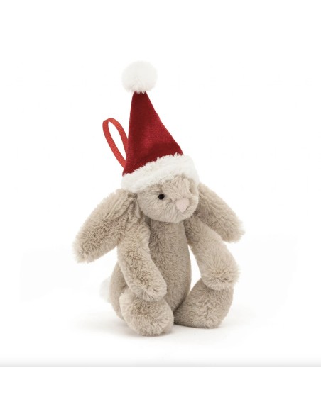 Peluche mini lapin de Noël à accrocher - Jellycat