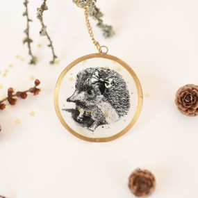 Cadre rond laiton Hérisson (S) - Baubels