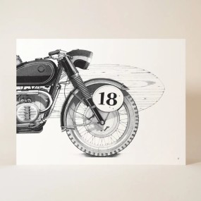 Affiche Moto "surf 18" - Madame Hubert
