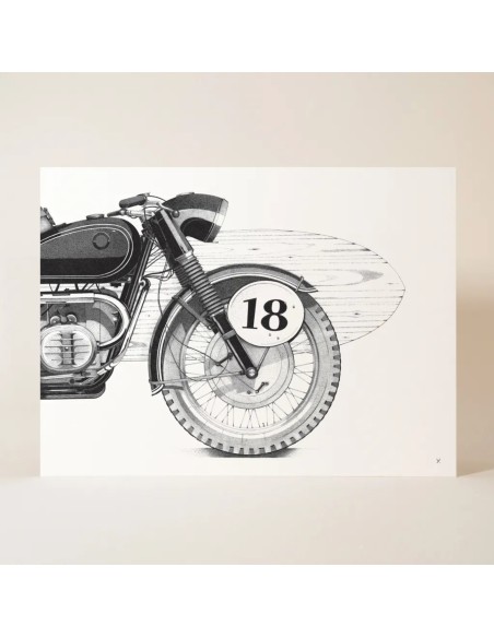Affiche Moto "surf 18" - Madame Hubert