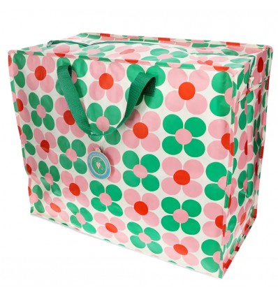 Grand sac de rangement Fleurs roses et vertes - Rex London