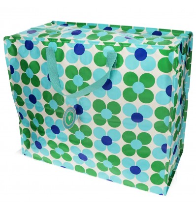 Grand sac de rangement fleurs bleues et vertes - Rex London