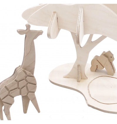 Les animaux de la savane à construire - Manufacture en Famille