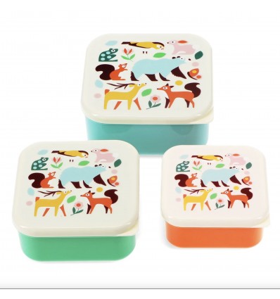 Set de 3 boites à goûter woodland - Rex