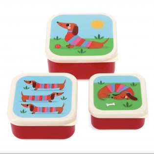 Set de 3 boites à goûter teckel - Rex 2