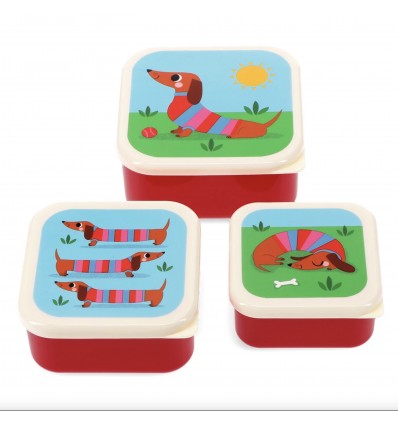 Set de 3 boites à goûter teckel - Rex