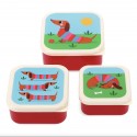Set de 3 boites à goûter teckel - Rex