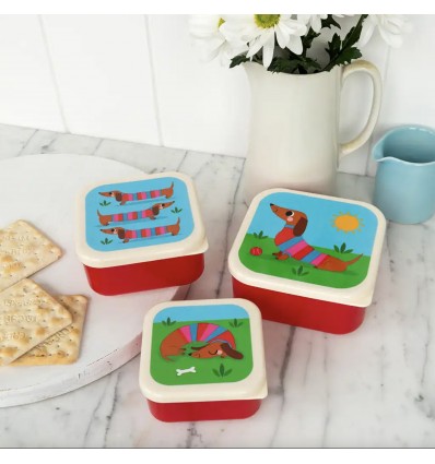 Set de 3 boites à goûter teckel - Rex