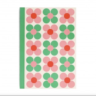 Carnet A5 Fleurs roses et vertes - Rex London 2