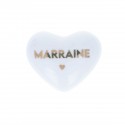 Coeur en céramique "Marraine" doré