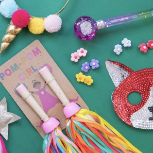 Pompom rubans multicolores