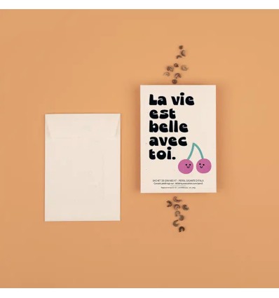 Graines à planter "La vie est belle avec toi" - La Fabrique à Sachets