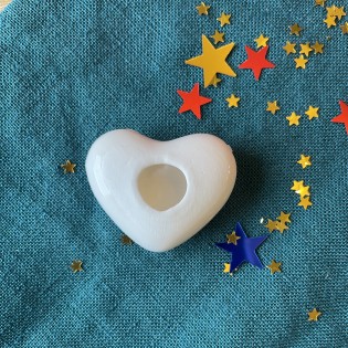 Coeur en céramique "Marraine" doré 2