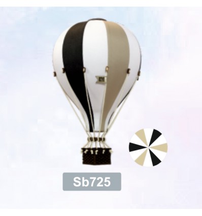Montgolfière blanc/marron/noir (L) - Superballoon