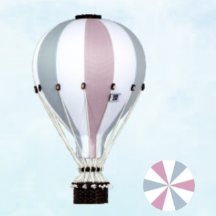 Montgolfière Blanc/rose/bleu (M) - SuperBalloon