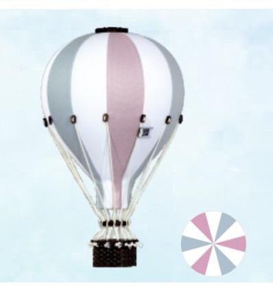 Montgolfière Blanc/rose/bleu (M) - SuperBalloon
