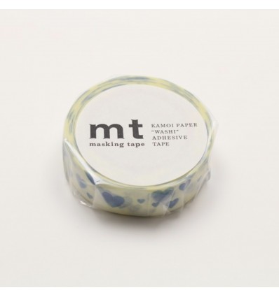 Masking tape heart stamp blue
