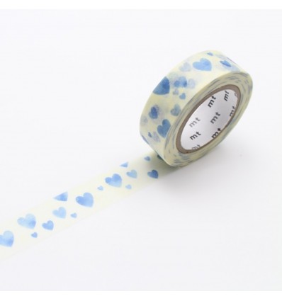Masking tape heart stamp blue