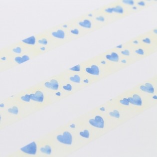 Masking tape heart stamp blue 2