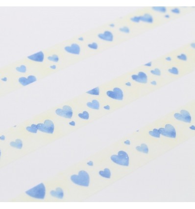 Masking tape heart stamp blue