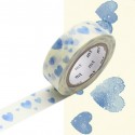 Masking tape heart stamp blue