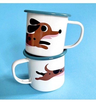 Mug émaillé Teckel Ingela Arrhénius - Omm Design
