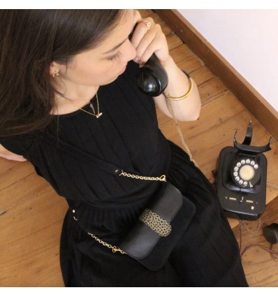 Sac Harold croco noir- Barnabé aime le café