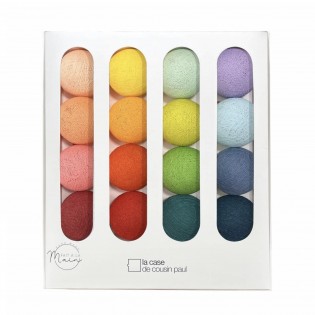Coffret guirlande lumineuse 16 boules Rainbow - La Case de Cousin Paul