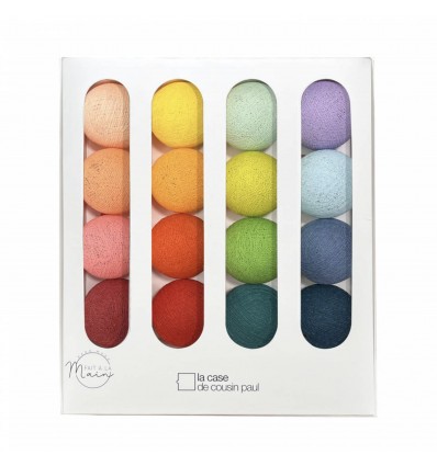 Coffret guirlande lumineuse 16 boules Rainbow - La Case de Cousin Paul