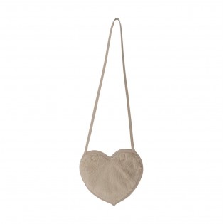 Sac à bandoulière coeur beige