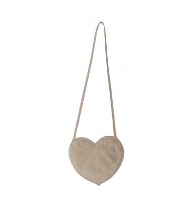 Sac à bandoulière coeur beige