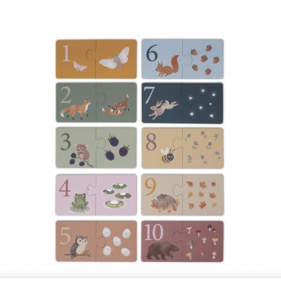 Puzzle j'apprends à compter animaux de la forêt - Filibabba