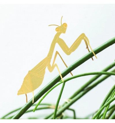 Déco de plante mante religieuse laiton