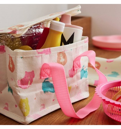Mini sac isotherme Chat pastel