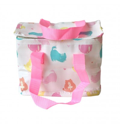 Mini sac isotherme Chat pastel