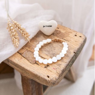 Bracelet coeur en nacre