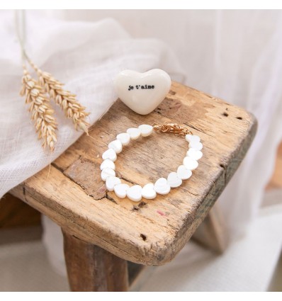 Bracelet coeur en nacre
