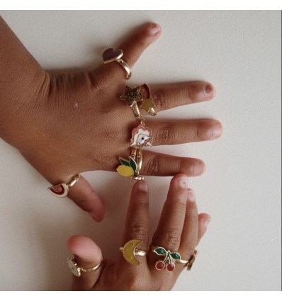 Set de 12 bagues émaillées - Konges Slojd