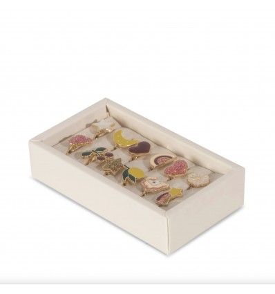 Set de 12 bagues émaillées - Konges Slojd