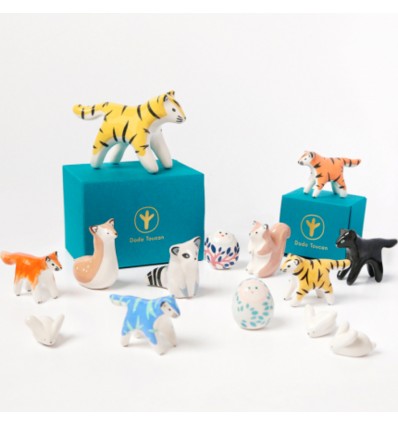 Grand tigre jaune en céramique - Dodo Toucan