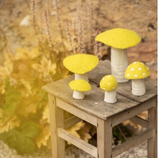 Champignon Dotty en feutre, Fleur en soufre (L) - Muskhane 2