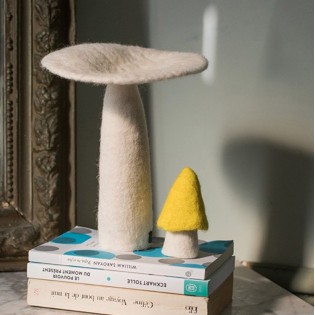 Champignon Morille en feutre, Fleur de Soufre - Muskhane