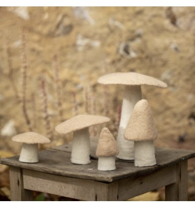 Champignon plat en feutre, nude - Muskhane