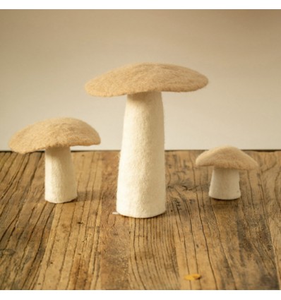 Champignon plat en feutre, nude - Muskhane