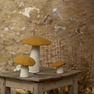Champignon plat en feutre, Or - Muskhane