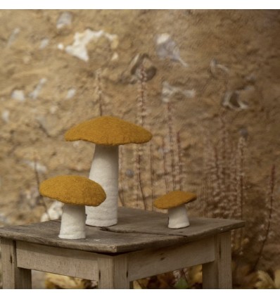 Champignon plat en feutre, Or - Muskhane
