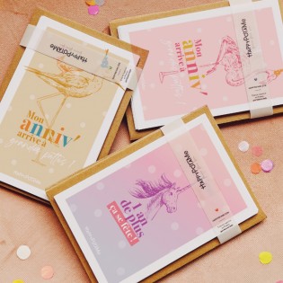 8 invitations Licorne "1 an de plus, ça se fête" - Happypotame 2
